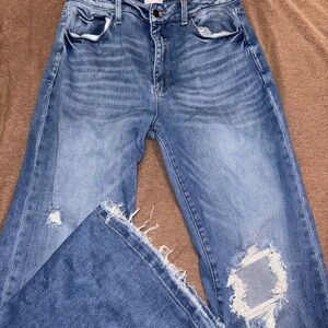 Distressed Blue Jeans